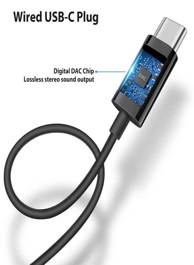 سماعات رأس مفتوحة الأذن بمنفذ USB-C لأجهزة iPhone 17 Pro Max و16 و15 Plus، سماعات أذن سلكية تغطي الأذن مع ميكروفون وتحكم في مستوى الصوت، سماعات رياضية ستيريو عالية الدقة من النوع C لأجهزة Samsung S25 وS24 وS23 وS22 وS21 وS20 وPixel - Image 2